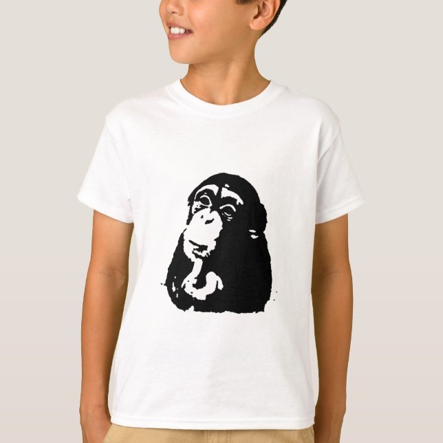 Pop Art Thinking Chimpanzee T-Shirt (Front)