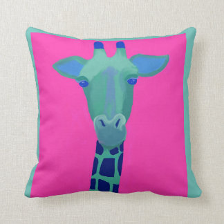 Pop Art throw pillow Green giraffe