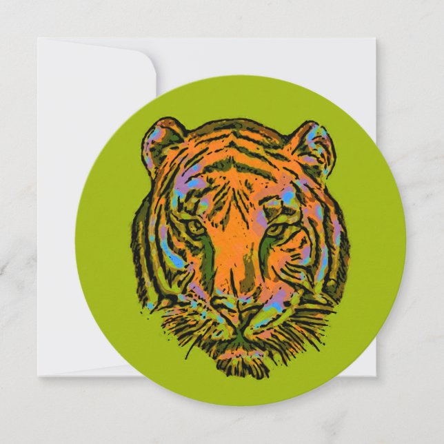 Pop Art TIGER HEAD + your backgr. & ideas (Front)
