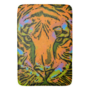 Pop Art TIGER HEAD + your backgr. & ideas Bath Mat