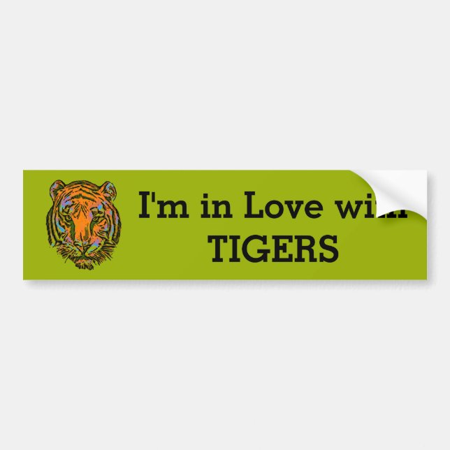 Pop Art TIGER HEAD + your backgr. & ideas Bumper Sticker (Front)