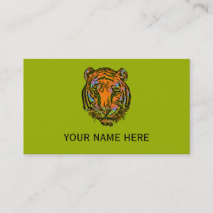 Pop Art TIGER HEAD + your backgr. & ideas Business Card