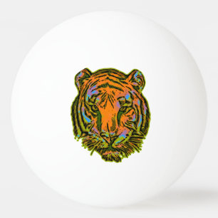 Pop Art TIGER HEAD + your backgr. & ideas Ping Pong Ball