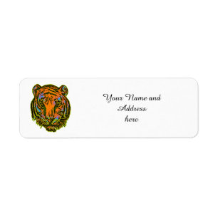 Pop Art TIGER HEAD + your backgr. & ideas Return Address Label