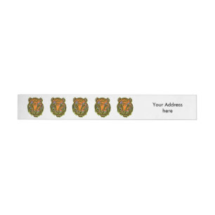 Pop Art TIGER HEAD + your backgr. & ideas Wraparound Address Label
