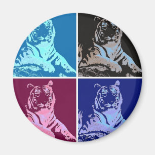 Pop Art Tigers Magnet