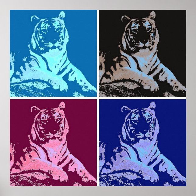 Pop Art Tigers Poster (Front)