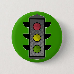 Pop Art Traffic Light 6 Cm Round Badge