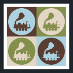 Pop Art Trains Poster<br><div class="desc">Pop Art Trains. Get this fun design featuring your hobby,  occupation,  or obsession on great t-shirts,  stickers & much more. They also make great gifts!</div>