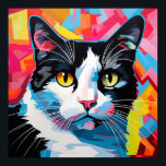 Pop Art Tuxedo Cat Poster<br><div class="desc">A collection of expressive pop art cats</div>