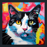 Pop Art Tuxedo Cat Poster<br><div class="desc">A collection of expressive pop art cats</div>