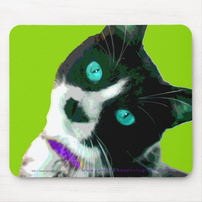 Pop ART Tuxedo Kitty Mouse Pad (Front)