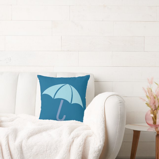 Pop Art Umbrella Blue Cushion (Couch)