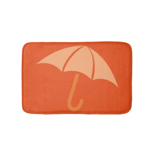 Pop Art Umbrella Orange Bath Mat