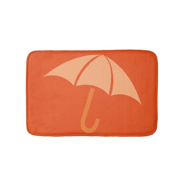 Pop Art Umbrella Orange Bath Mat (Front)