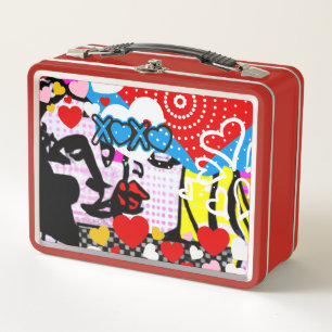 Pop Art Valentine Metal Lunch Box