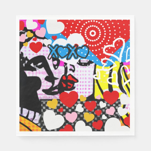 Pop Art Valentine Napkin (Front)