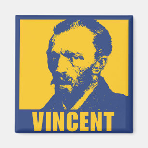 Pop Art Van Gogh Mod 2 Inch Square Magnet