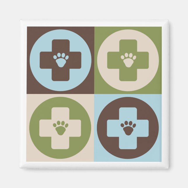 Pop Art Veterinary Medicine Magnet (Front)
