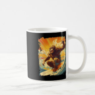 Pop Art Vintage Animal Zoo Monkey Surfing Paddle B Coffee Mug