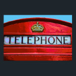 Pop Art Vintage London City Red Telephone Booth Poster<br><div class="desc">Travel Art Photos of Symbols of World's Famous Capital Cities - Symbols of London: Legendary City Memories - London City Red Telephone Box</div>