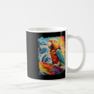 Pop Art Vintage Pet Bird Parrot Surfing Coffee Mug