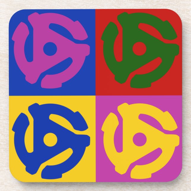 Pop Art Vinyl Record 45 RPM Insert Coaster (Front)