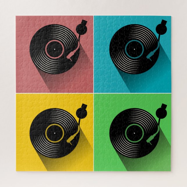 Pop Art Vinyl Record Players Jigsaw Puzzle (Vertical)