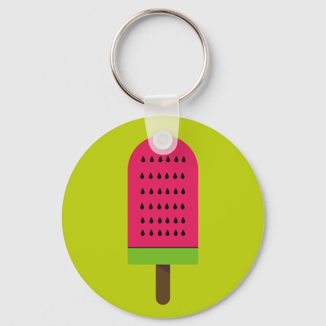 Pop Art watermelon cute fruit popsicle Key Ring (Front)