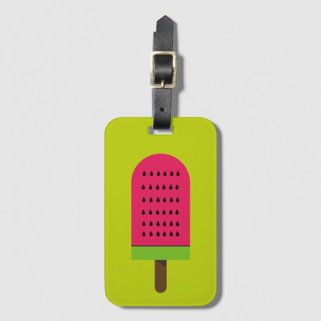 Pop Art watermelon cute fruit popsicle Luggage Tag (Front Vertical)