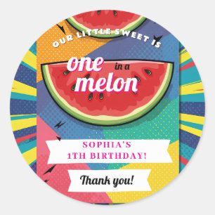 Pop Art Watermelon Party Classic Round Sticker