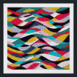 Pop Art Wave Poster<br><div class="desc">This brightly coloured wave design features a touch of Pop Art with a fun waving pattern.</div>