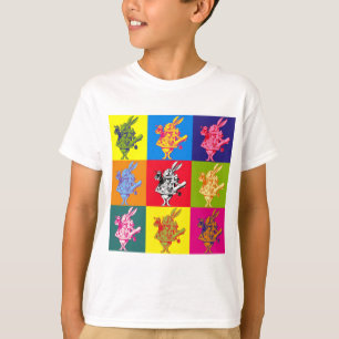 Pop Art White Rabbit Full Colour T-Shirt