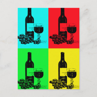 Pop-art Wine and Grapes Art Gifts Postcard