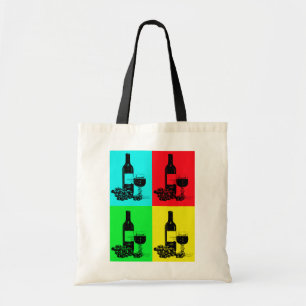 Pop-art Wine and Grapes Art Gifts Tote Bag