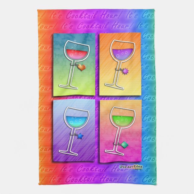 Pop Art WINE Kitchen - Bar TOWEL (Vertical)