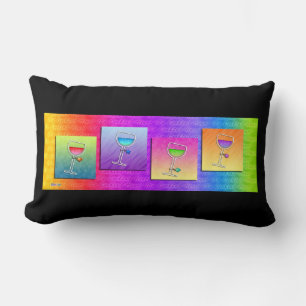 Pop Art Wine Reversible Lumbar Pillow