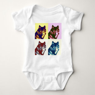 Pop Art Wolf Baby Bodysuit