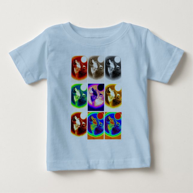 Pop Art Wolf Baby T-Shirt (Front)