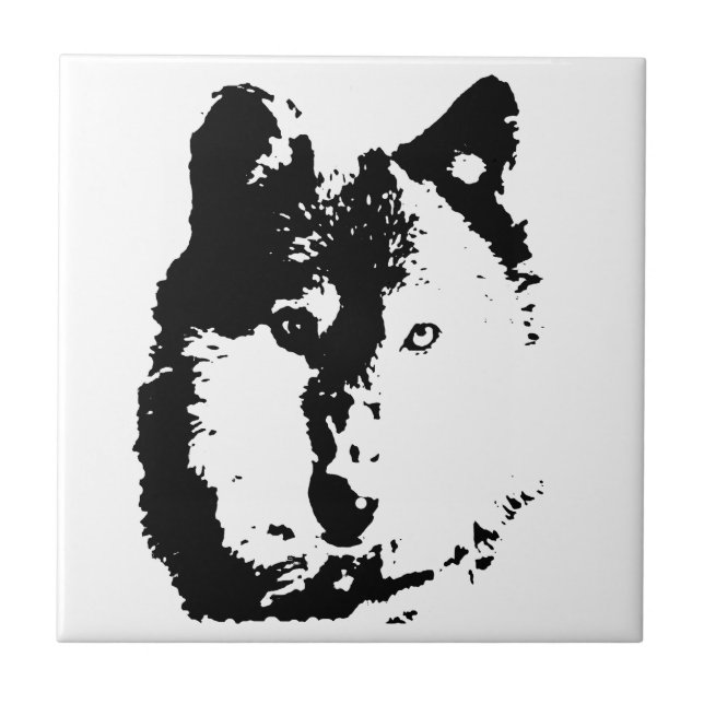 Pop Art Wolf Ceramic Tile (Front)