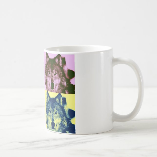 Pop Art Wolf Coffee Mug (Right)