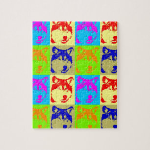 Pop Art Wolf Eyes Jigsaw Puzzle