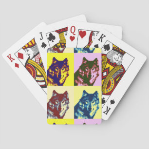 Pop Art Wolf Playing Cards
