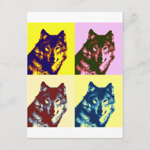 Pop Art Wolf Postcard