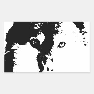 Pop Art Wolf Rectangular Sticker