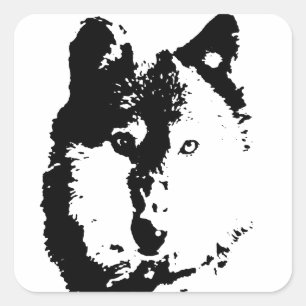 Pop Art Wolf Square Sticker