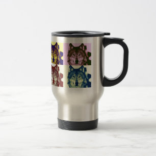 Pop Art Wolf Travel Mug