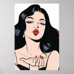 Pop Art Woman in Red Lipstick Kiss Poster<br><div class="desc">Pop Art Woman in Red Lipstick Kiss Poster Anime Cartoon Comic Fiction Manga</div>