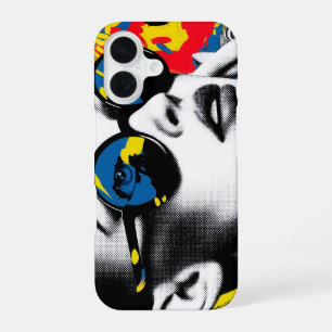 Pop art woman with sunglasses iPhone 16 case