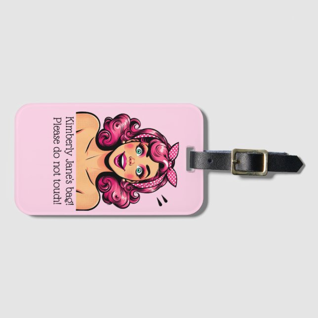 Pop Art women's humorous Luggage Tag customize (Front Horizontal)